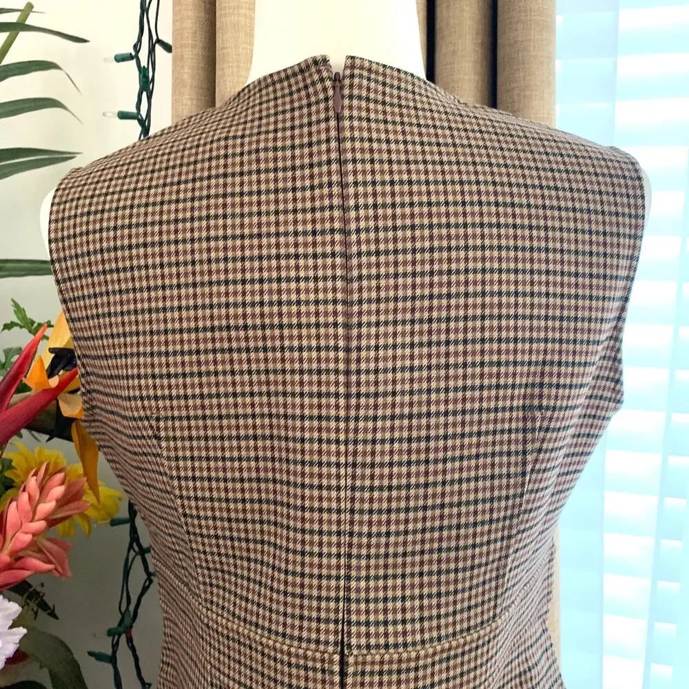 Uniqlo Double Face Mini Dress in Brown Check
